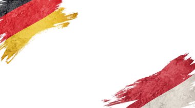 Beyaz Arkaplanda Almanya ve Monako Bayrakları